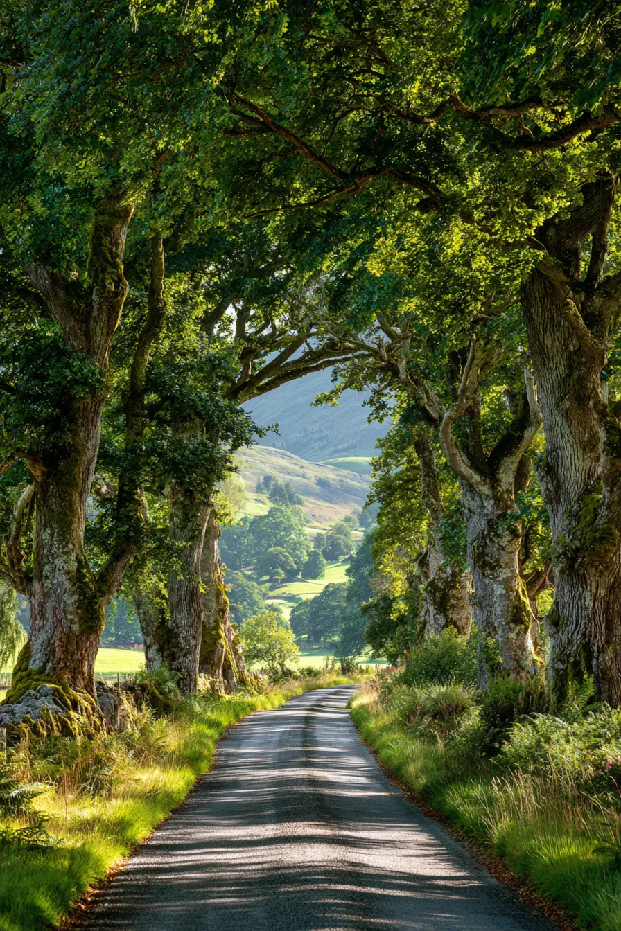 Tree-Lined Driveway with Country Charm