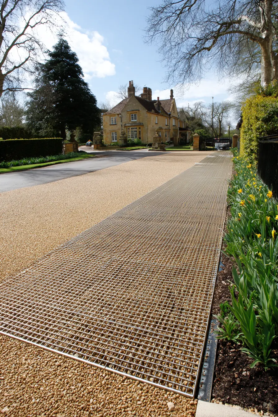 Gravel Driveway with Reinforced Grid Design