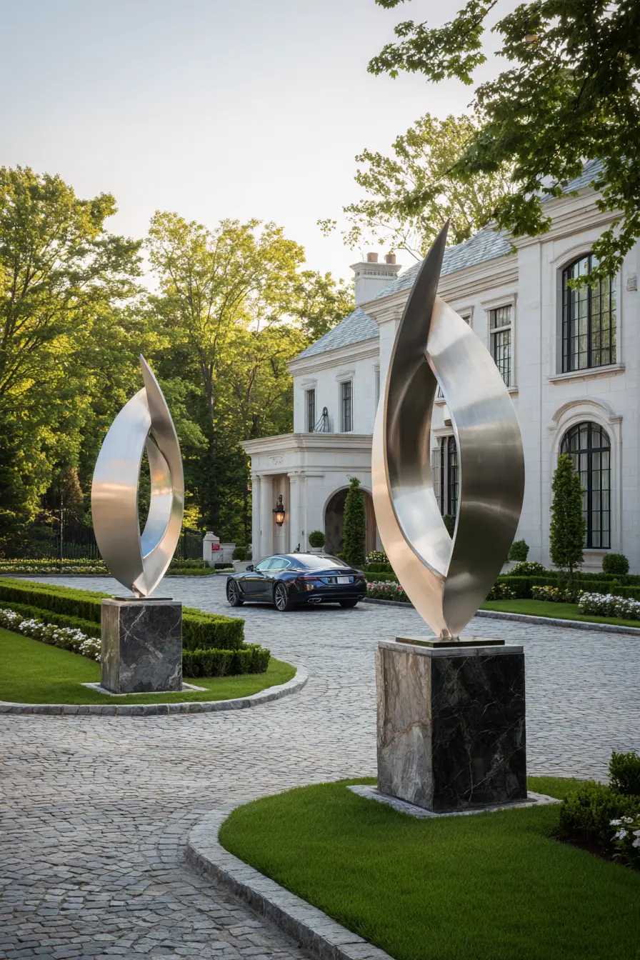 Contemporary Sculpture Driveway Posts