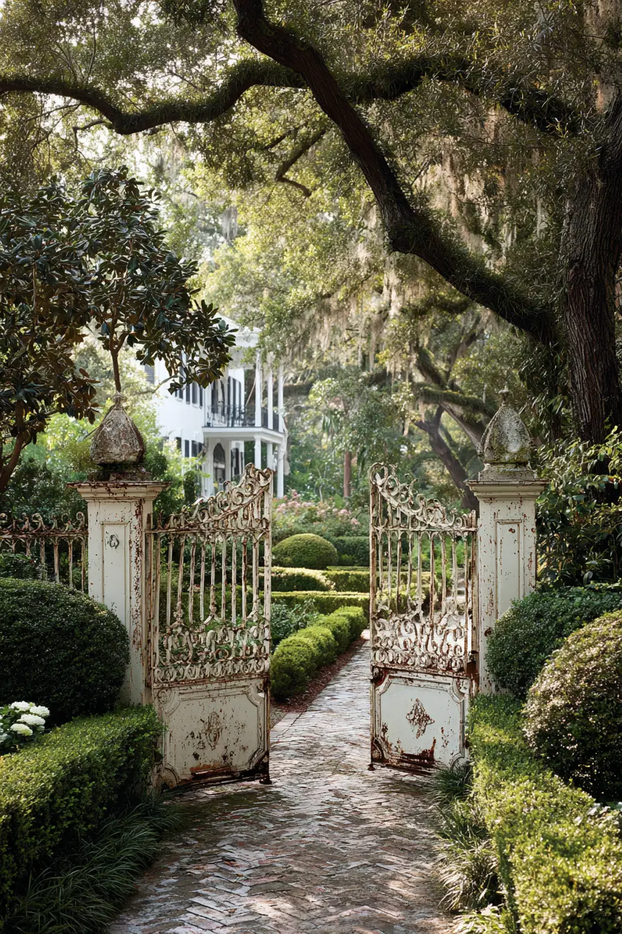 Vintage Iron Gate with Southern Charm