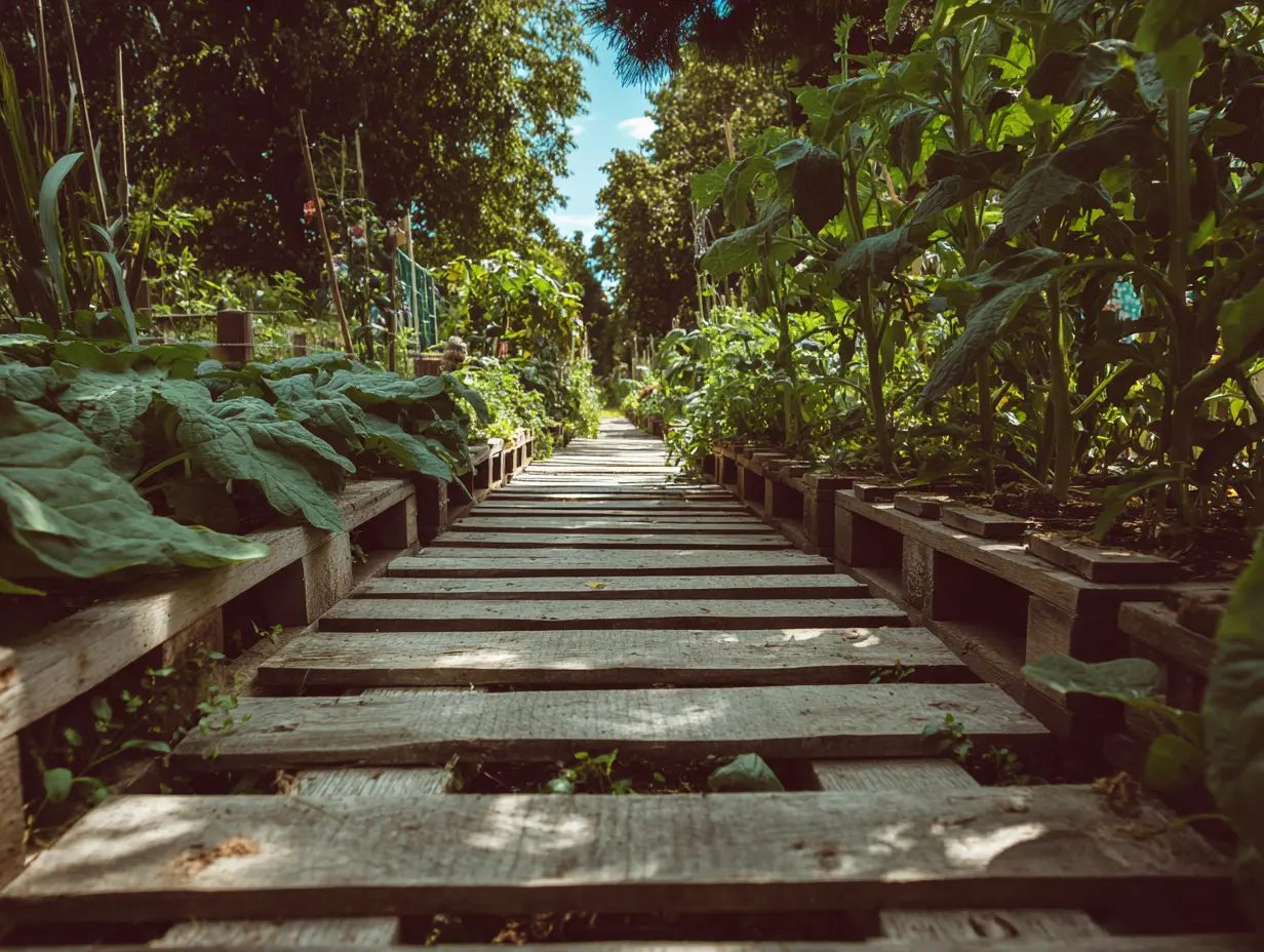 Cut Pallets Into Smaller Sections to Line Garden Pathways or Flower Beds