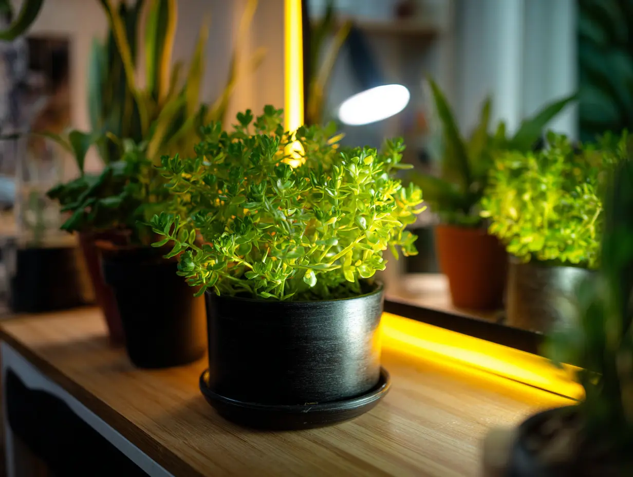 Position a Small Mirror Behind Your Plants to Amplify Natural Light