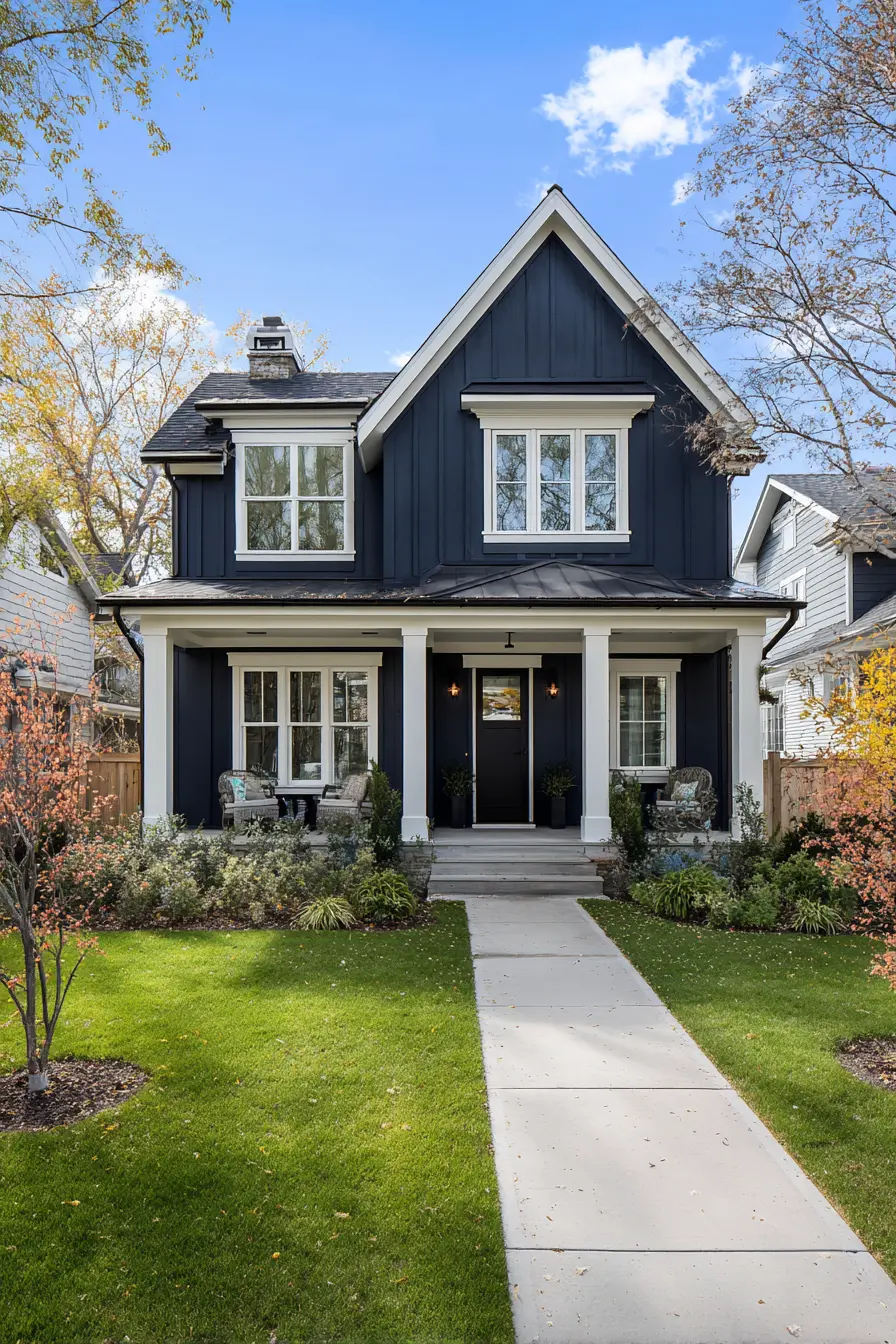 Bold Navy with Crisp White Contrast