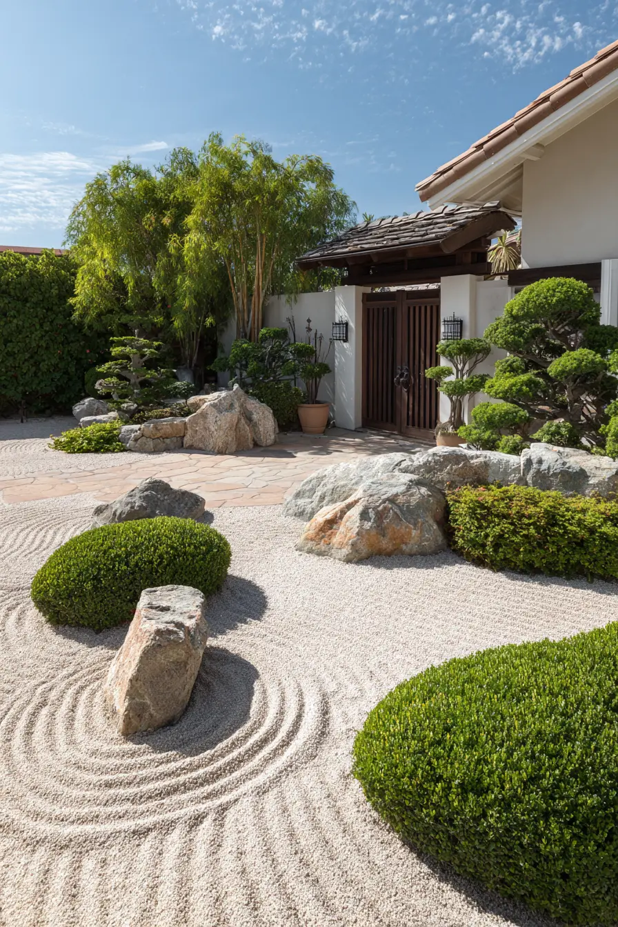 Zen-Inspired Driveway Cover with Minimalist Touch