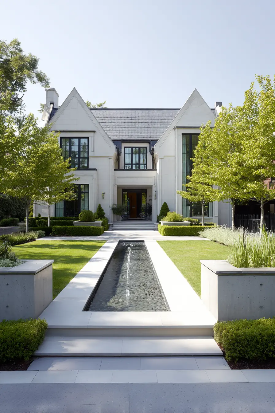Elegant Symmetry with Modern Landscaping