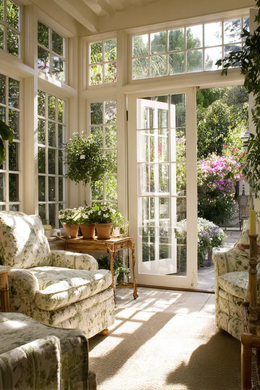 Charming French Doors with Garden Views