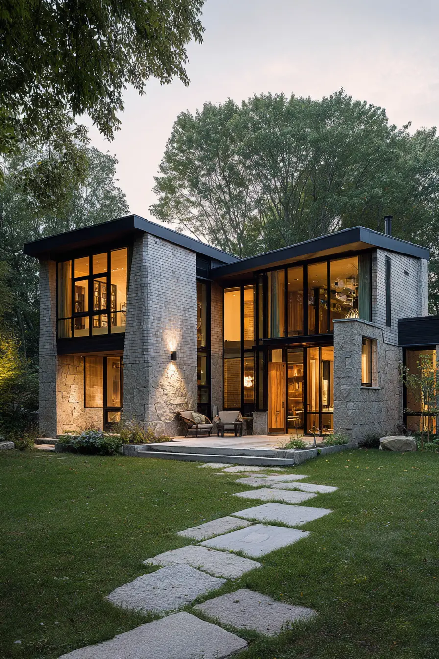Modern Sophistication with Stone-Inspired Shingle Siding