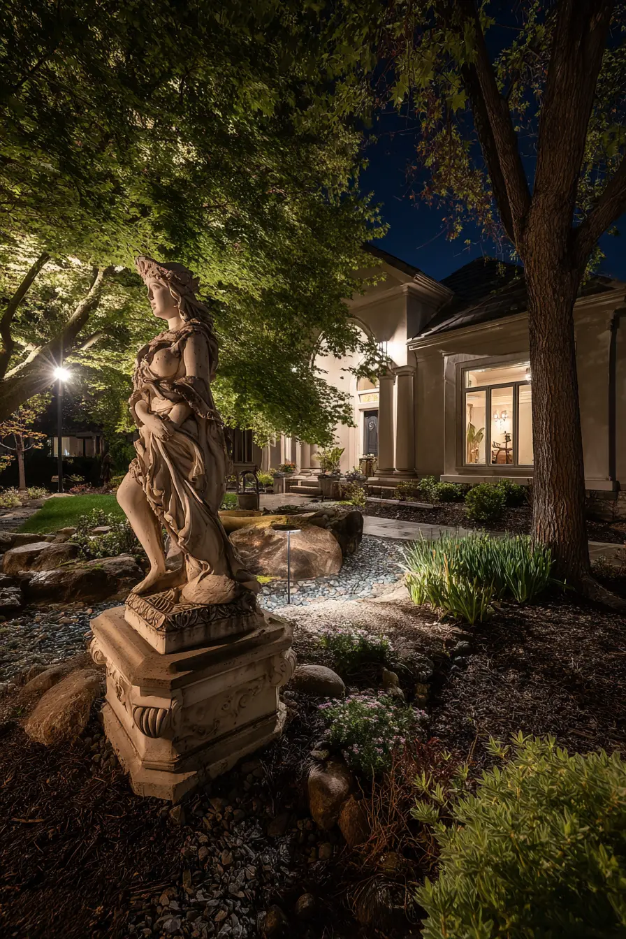 Statue Spotlighting for Artistic Front Yard Drama