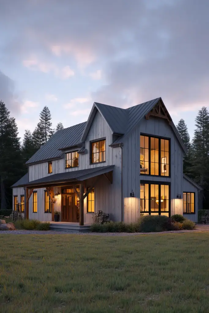 Two-Story Barn House with Grand Windows