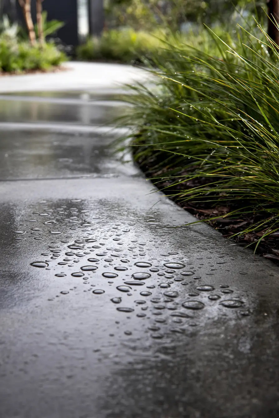 Polished Concrete Driveway with a Sleek Finish