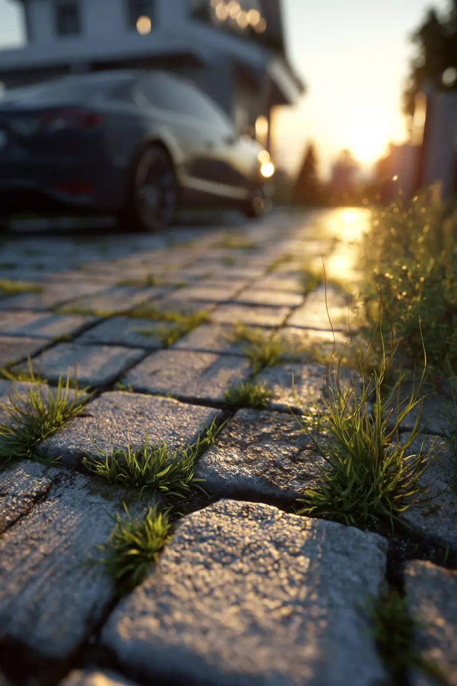 Natural Cobblestone Block Paving Driveway
