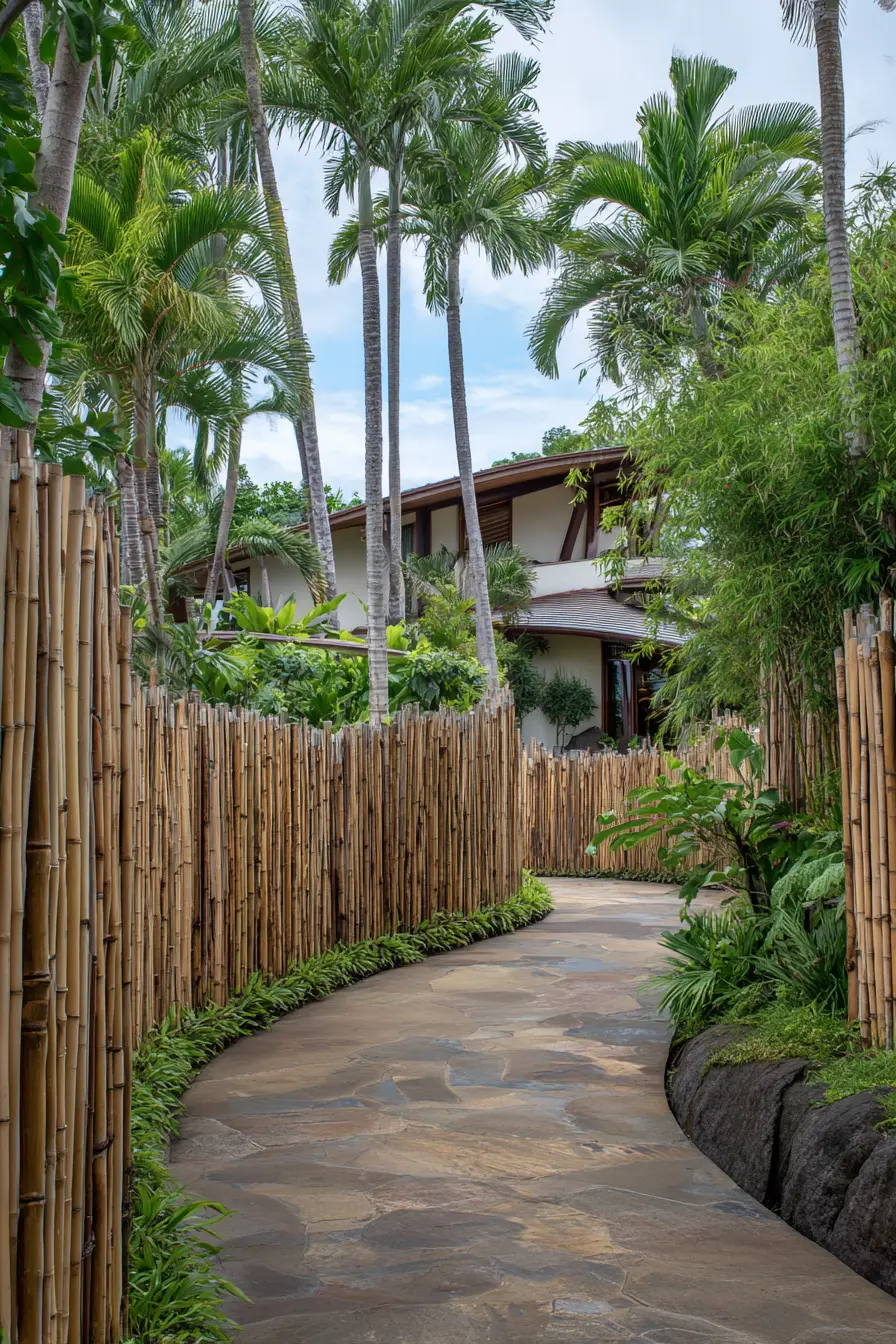 Tropical Bamboo Fence for Shared Driveways