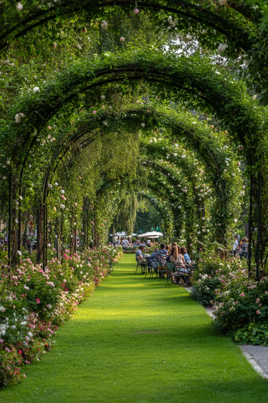 Rose-Covered Archway Path