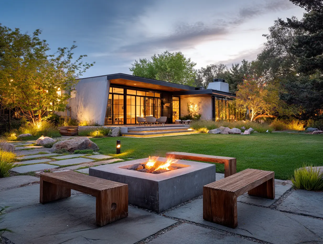 Build a Cozy Fire Pit Areas Surrounded by Comfortable Benches