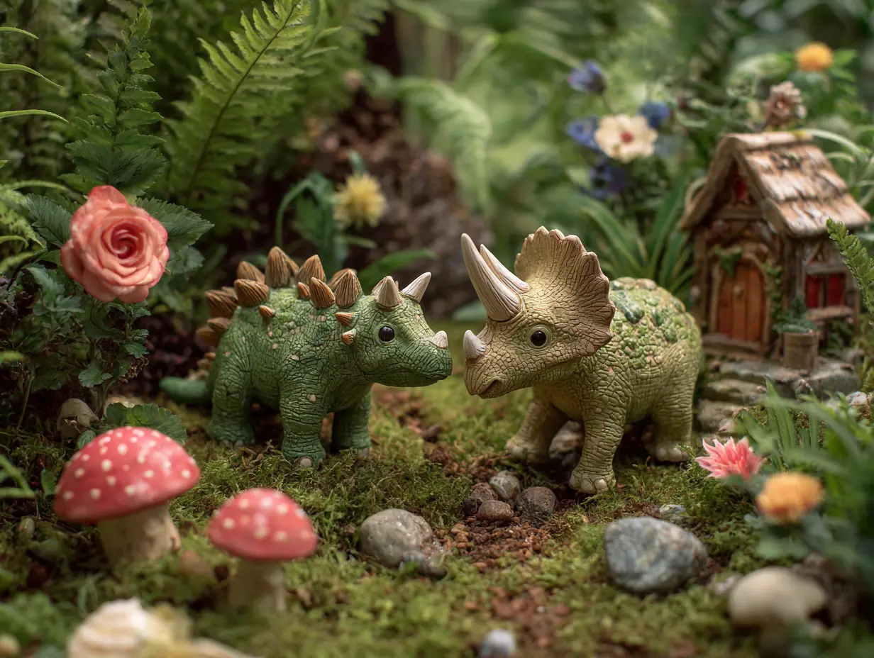 Combine Fairy Elements With Miniature Dinosaurs for a Prehistoric Theme