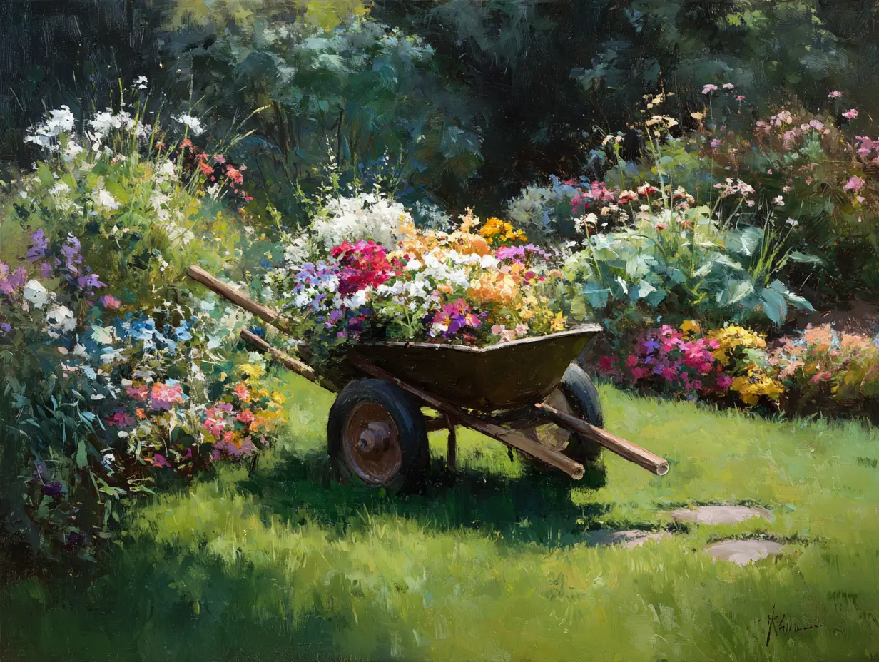 Create a Wheelbarrow Flower Garden for a Rustic Touch