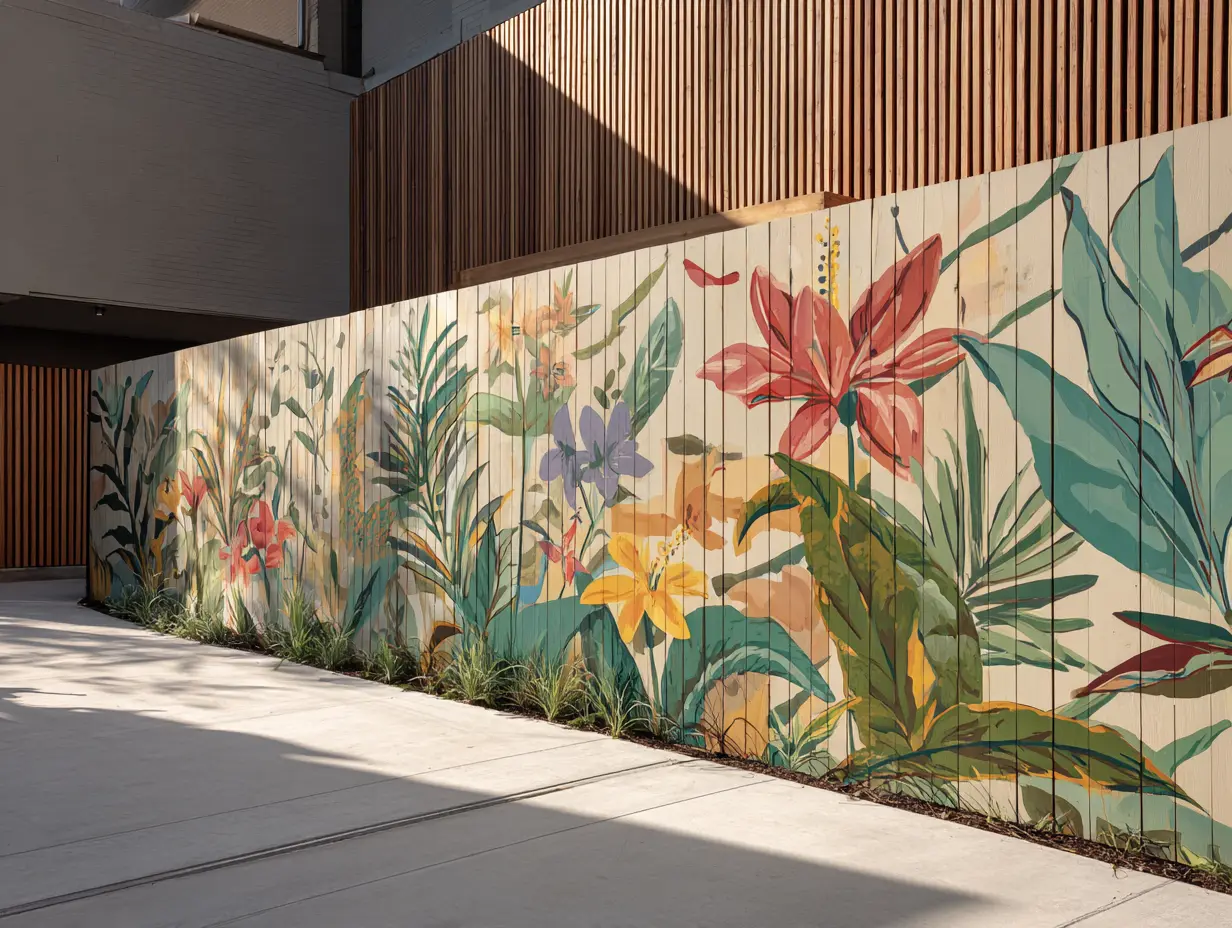 Paint a Mural on a Wooden Fence for a Personal Touch