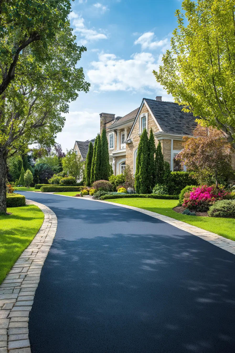 Asphalt Driveway with Garden Framing