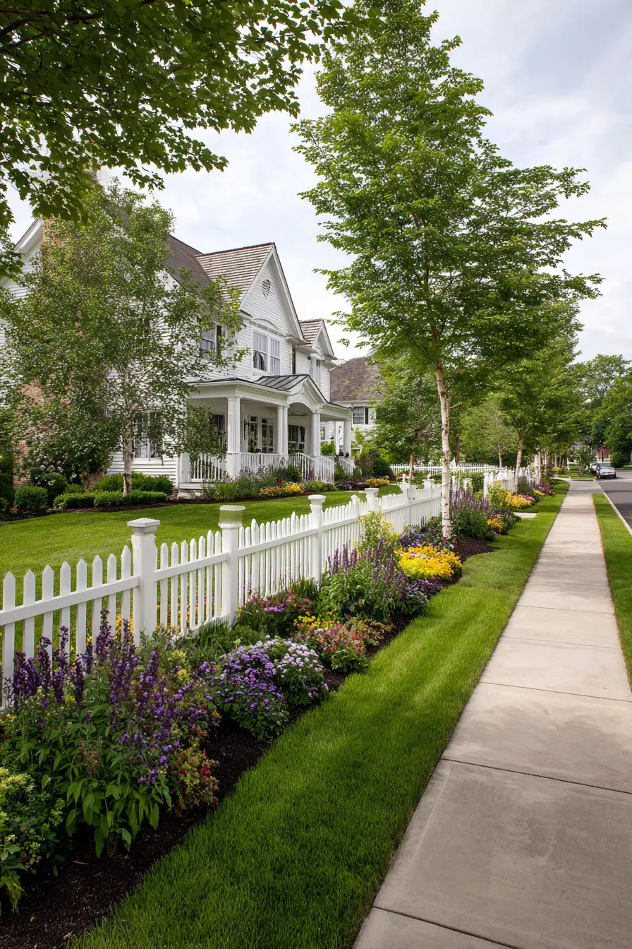 White Picket Fence Edging with Cottage Appeal
