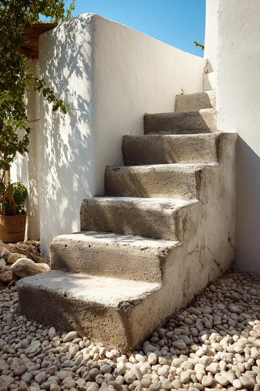 Rustic Concrete Stairs with Mediterranean Charm