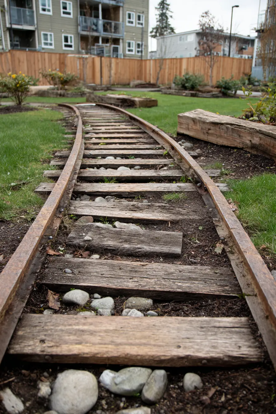 Repurposed Railroad Track Barrier