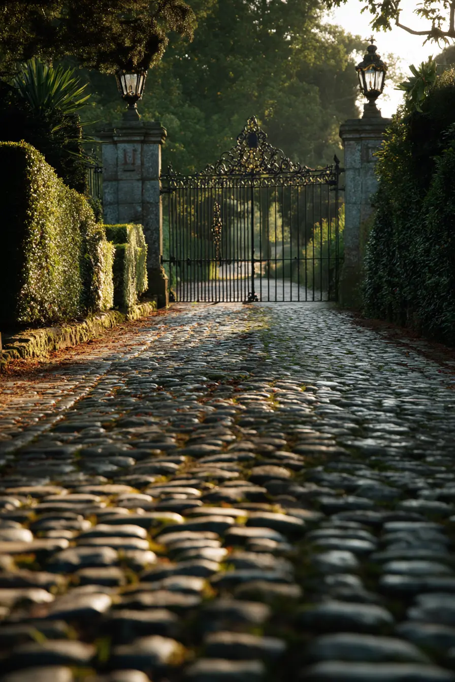 Vintage Cobblestone Block Paving Driveway