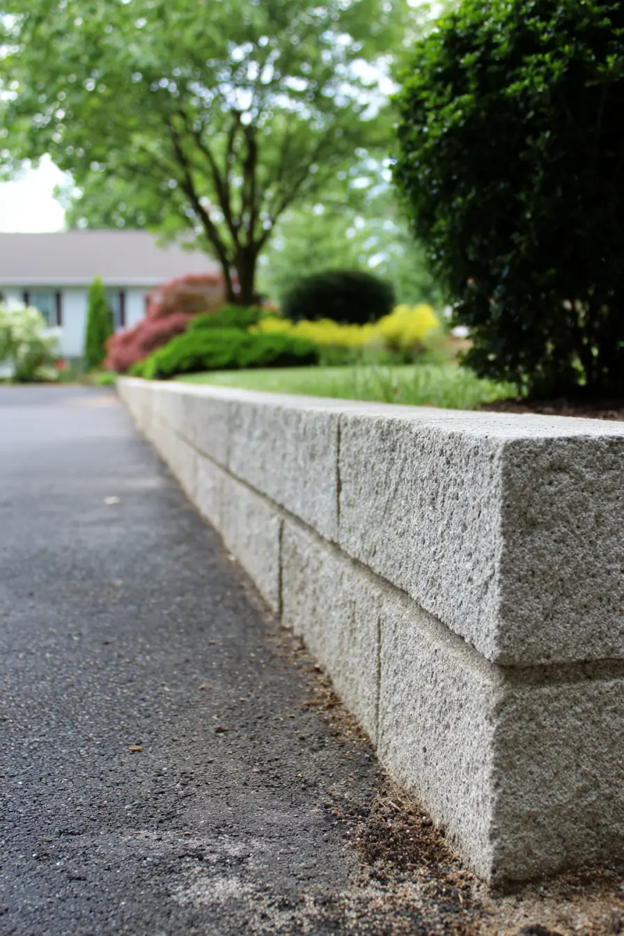 Low Stone Wall Fence for Shared Driveways
