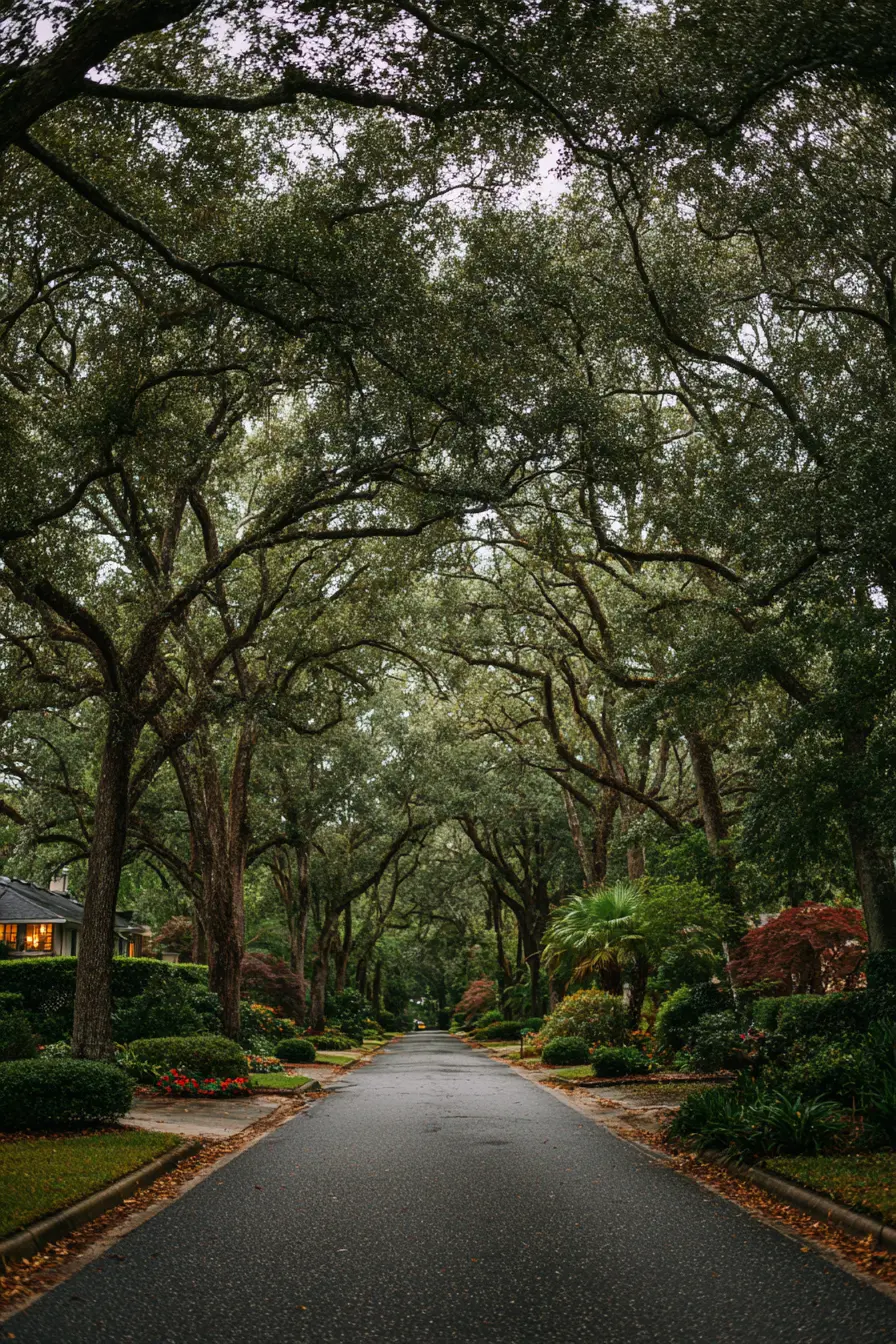 Grand Tree Tunnel for Timeless Driveway Shade