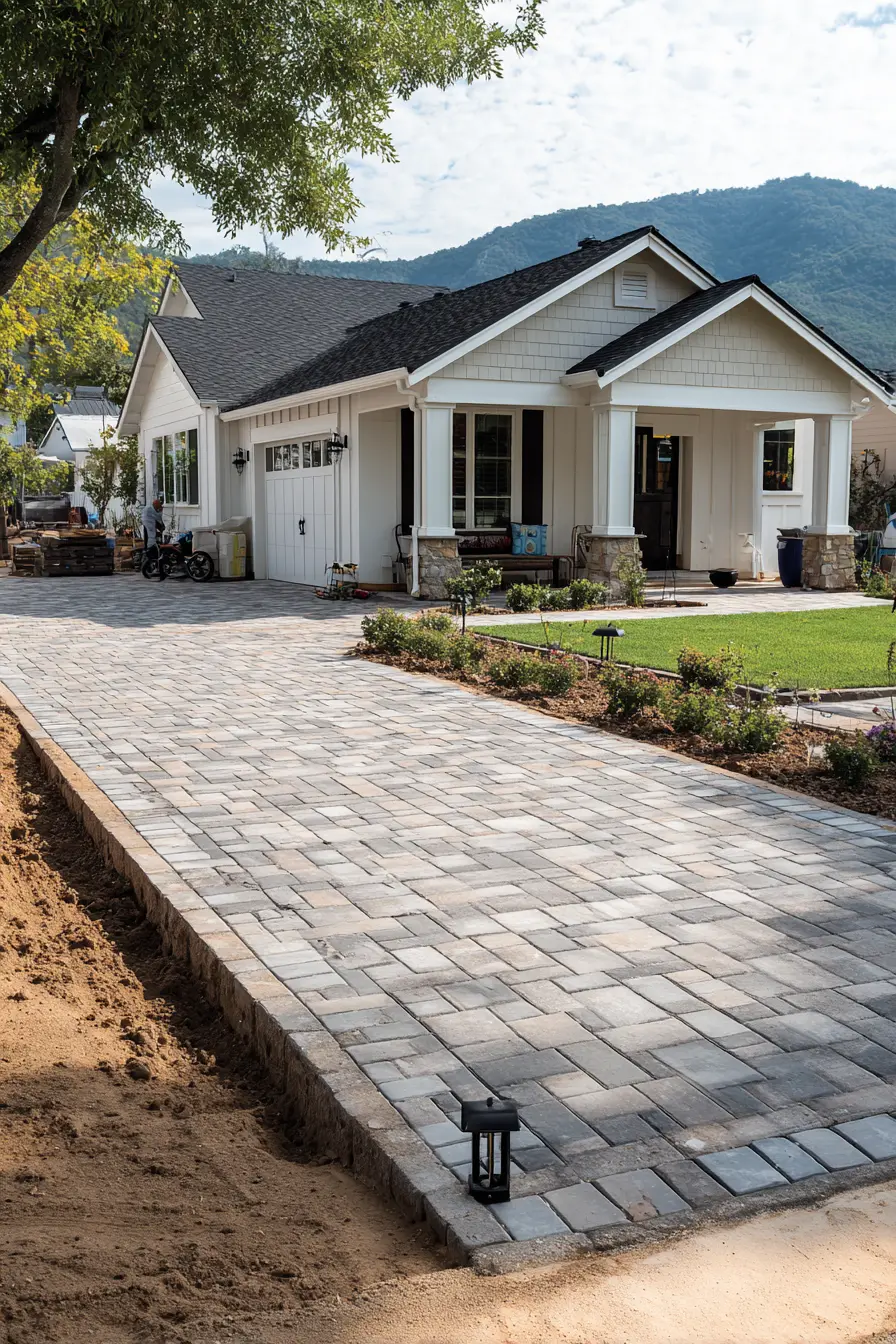 Classic Driveway with Tight Paver Joints