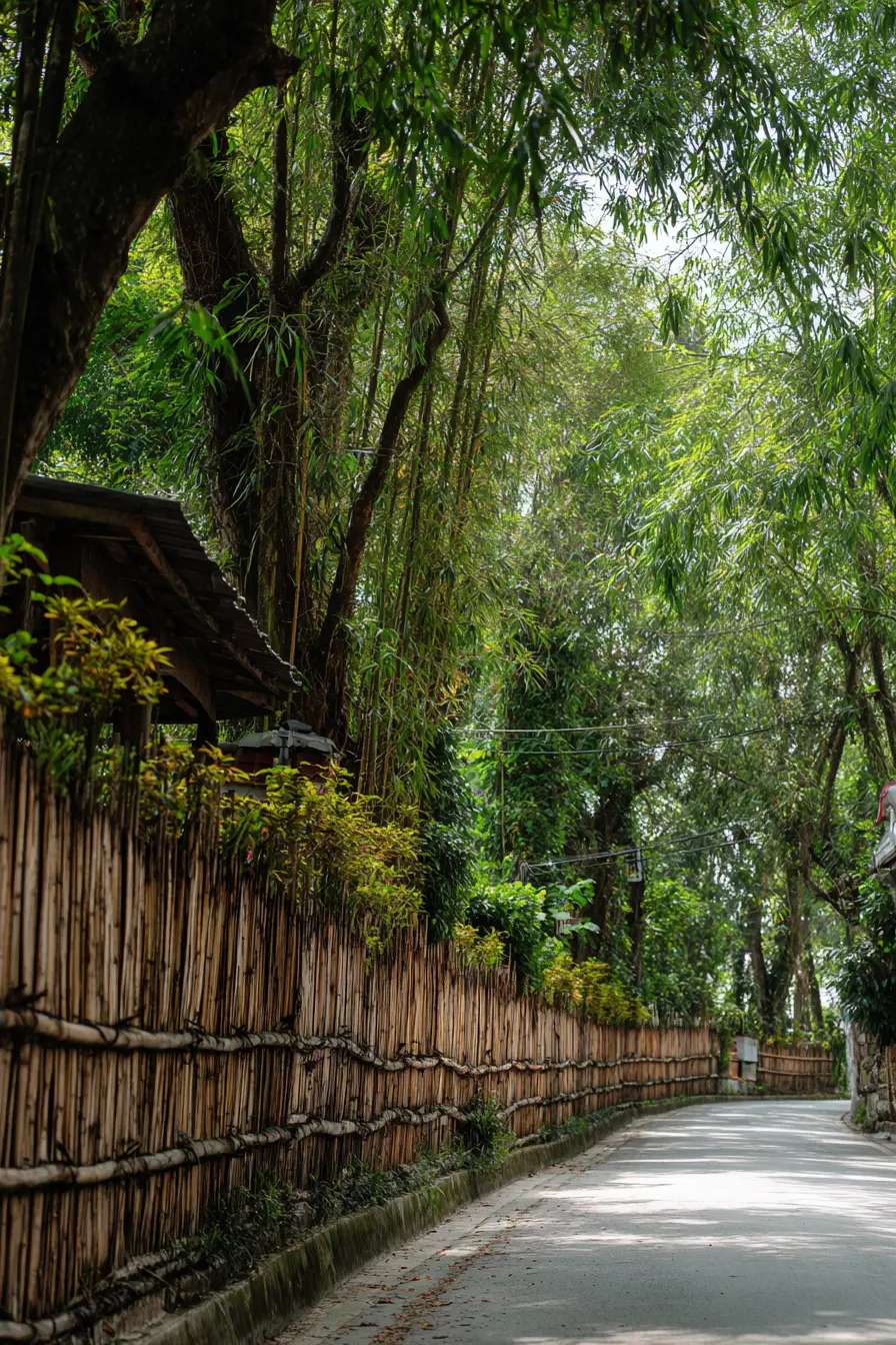 Bamboo Fence as a Natural Driveway Barrier