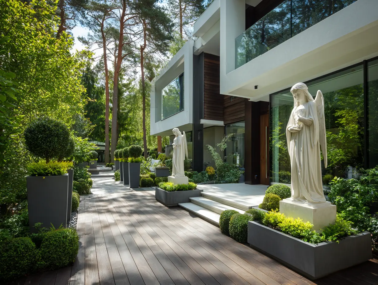Decorate the Garden With Angel Statues or Artwork to Create a Sense of Guardianship