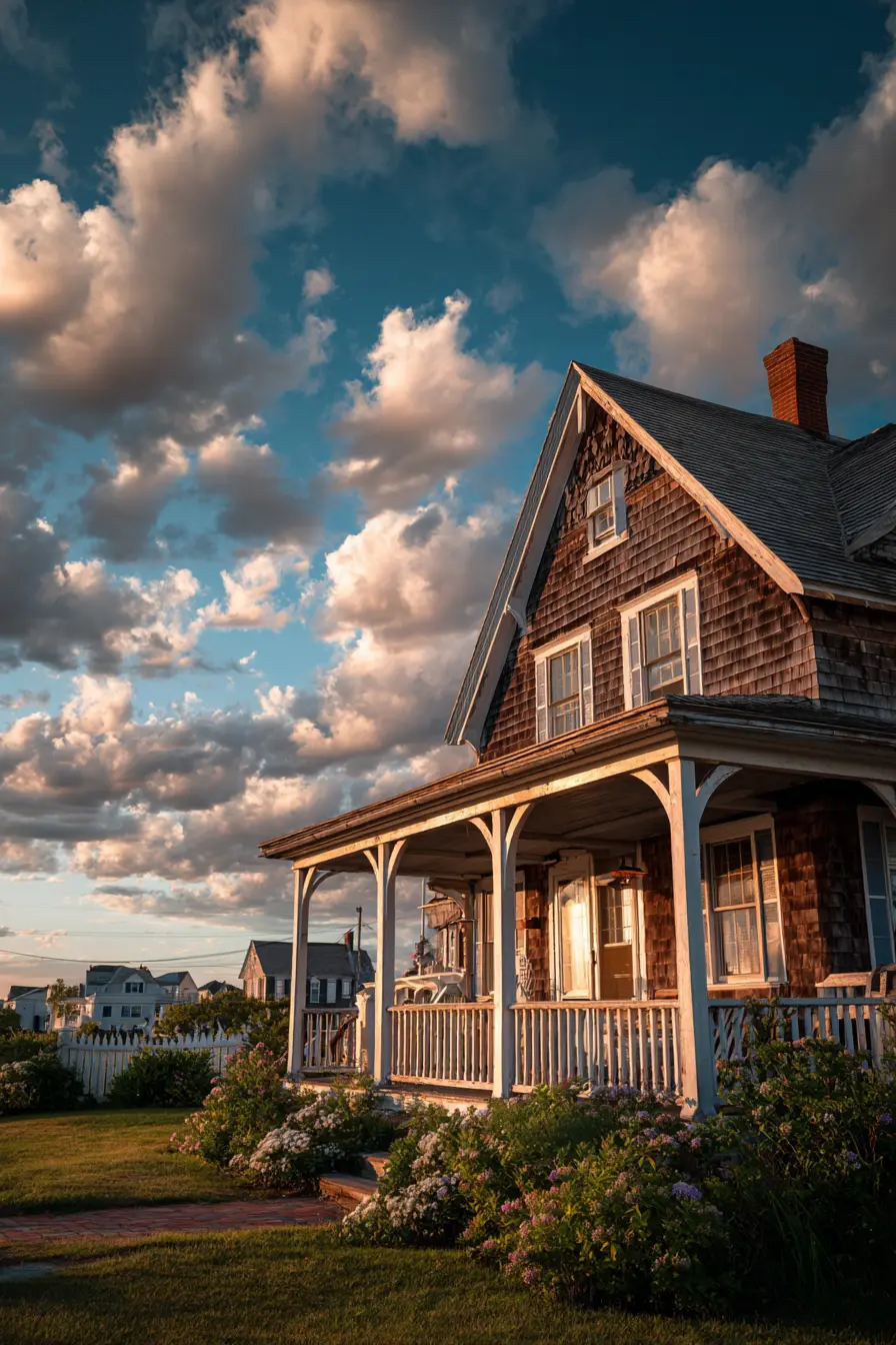 Coastal Cottage with Weathered Shingle Siding