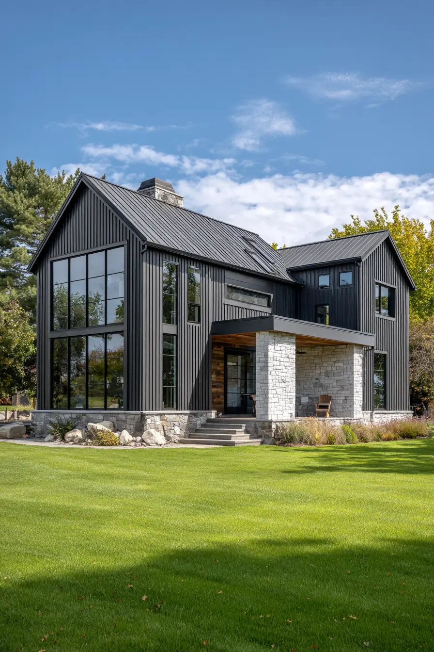 Bold Modern Look with Black Metal Siding