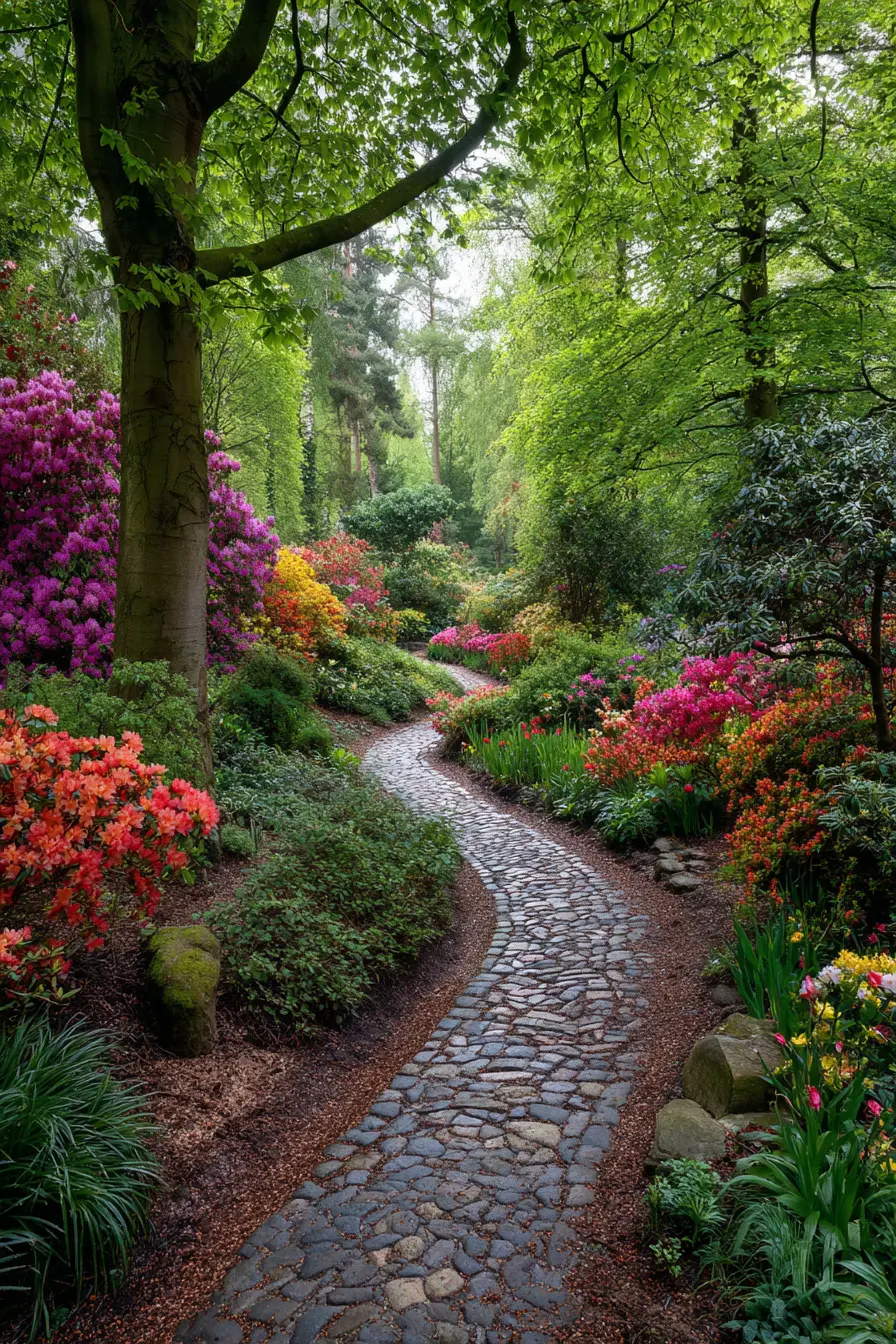 Winding Gravel Driveway through a Garden Paradise