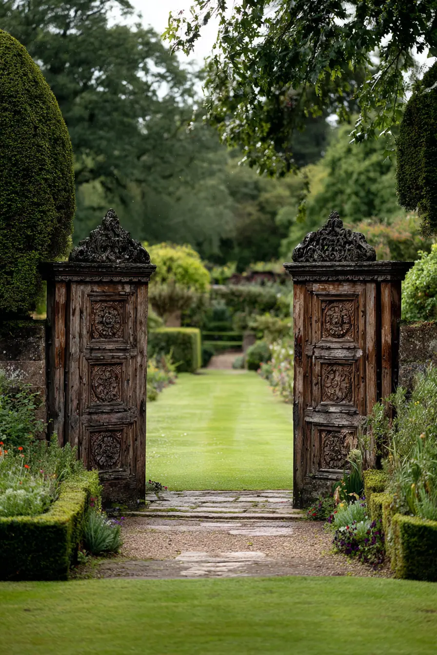 Antique Wooden Driveway Gates