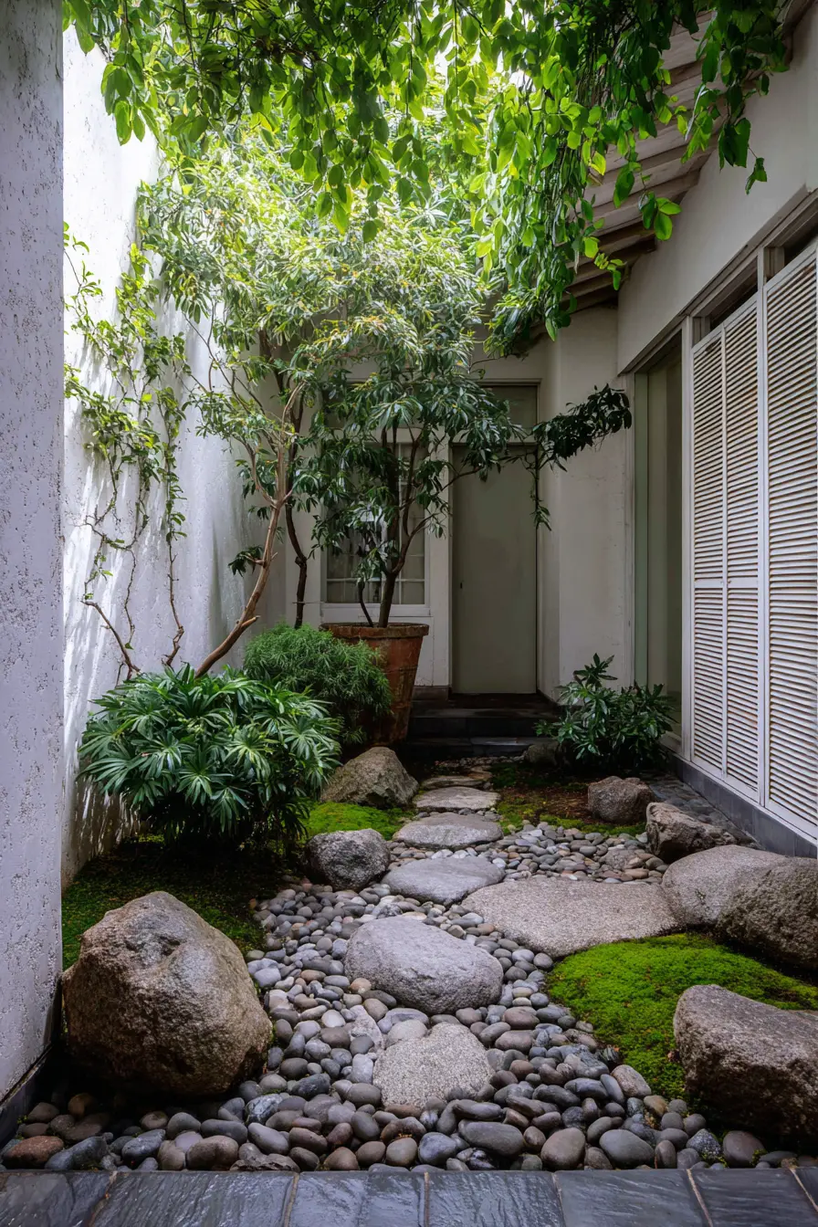 Zen Rock Border for a Serene Courtyard