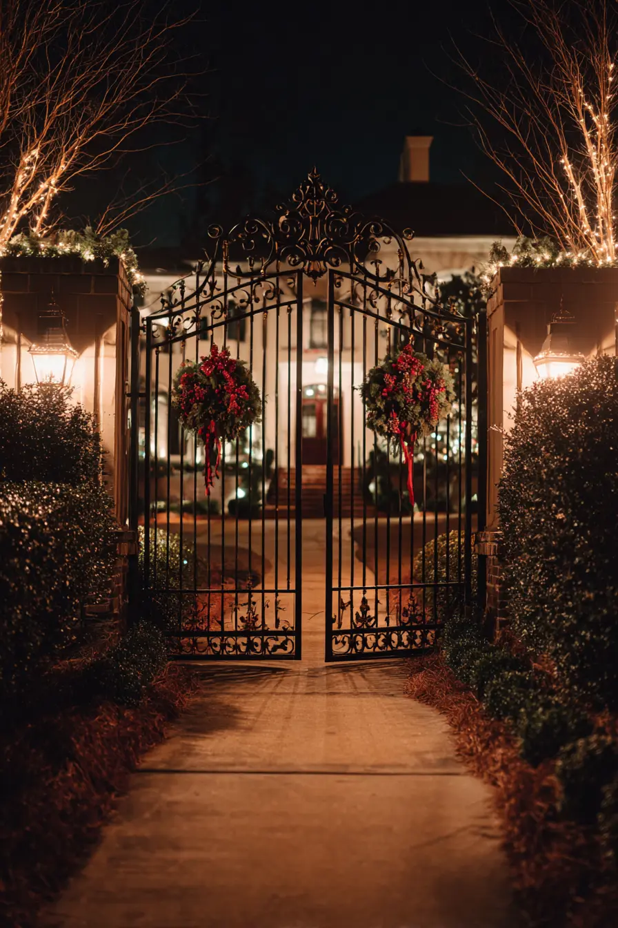 Festive Gate with Holiday Charm