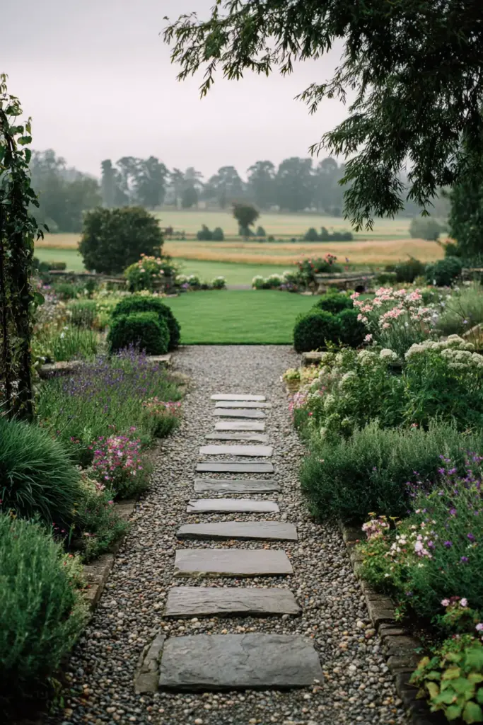 Stepping Stone Path with Gravel Base