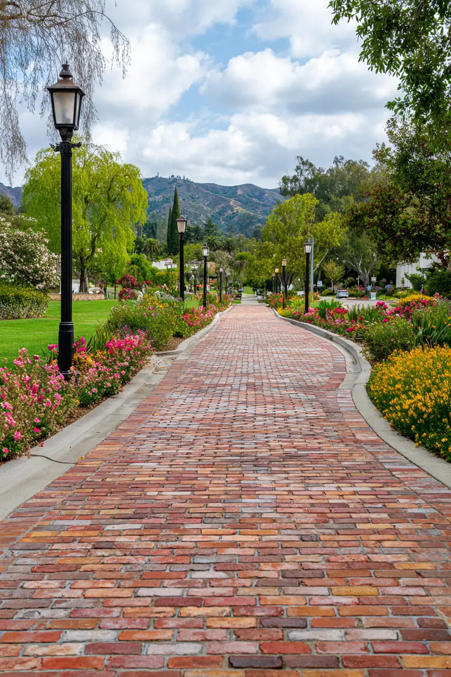 Brick Pathway with Classic Garden Appeal