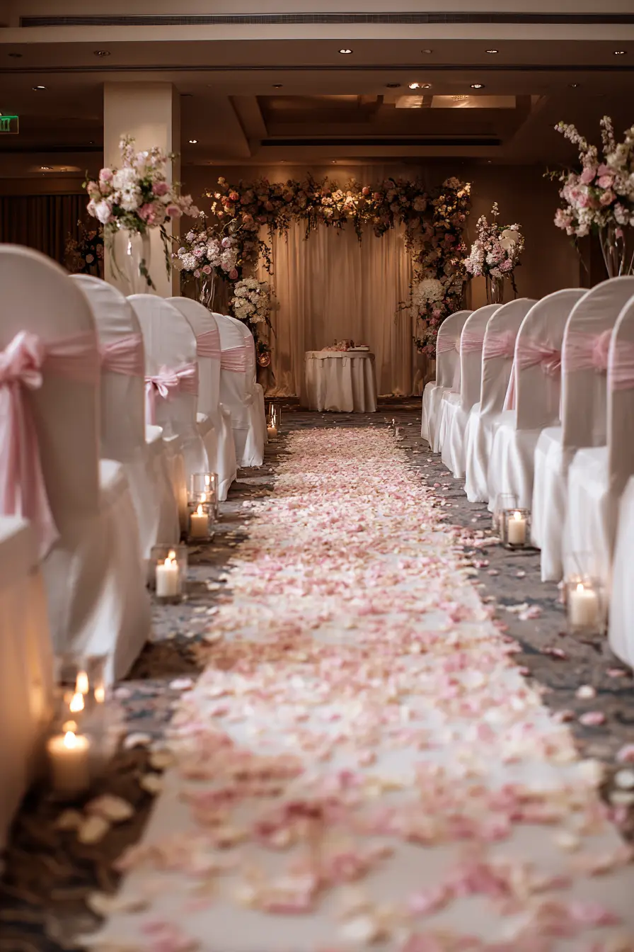 Petal-Strewn Walkway with Romantic Glow