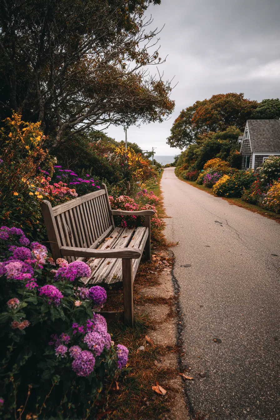 Driveway Island with Cottage Garden Charm