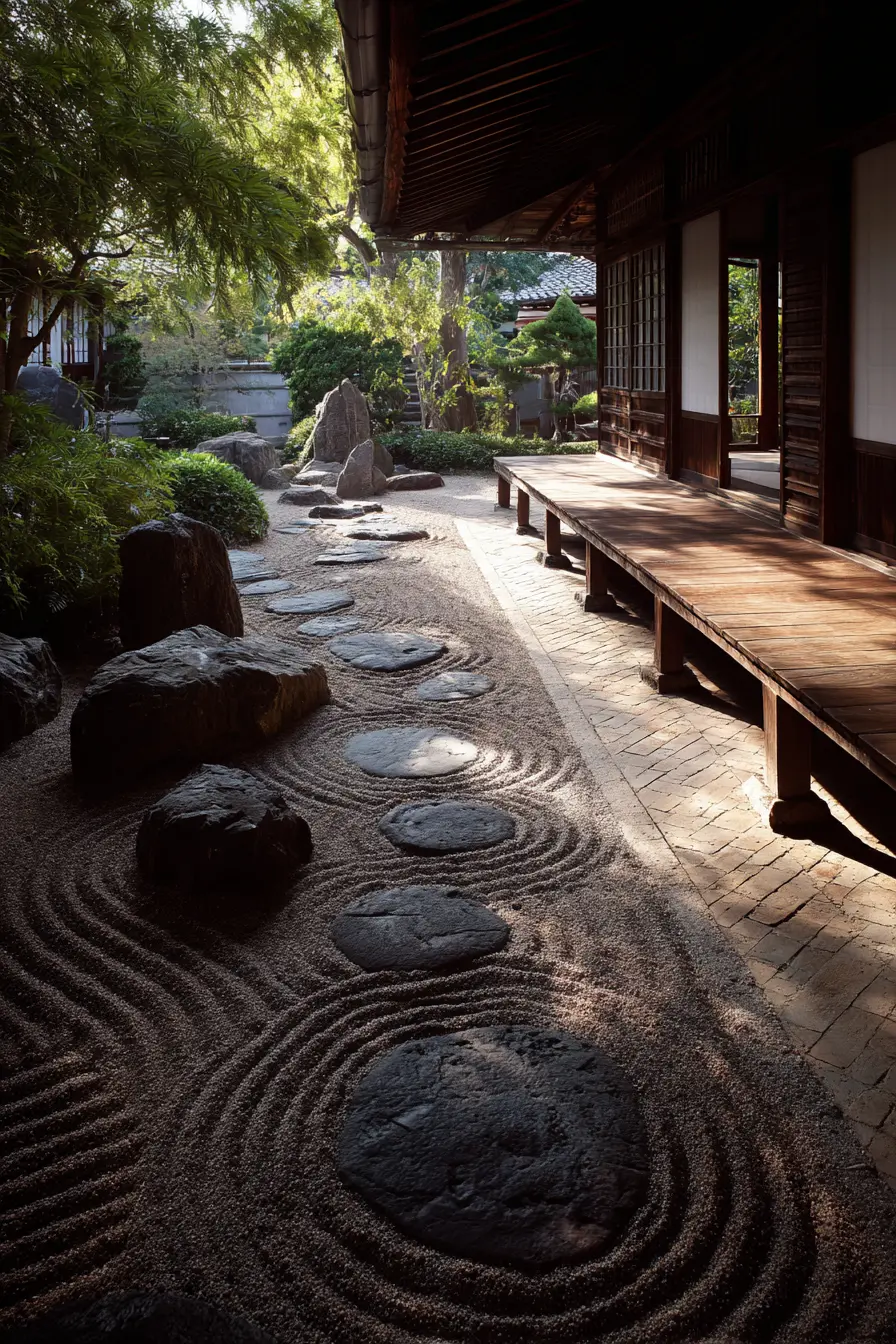 Zen-Inspired Gravel Driveway with Stepping Stones