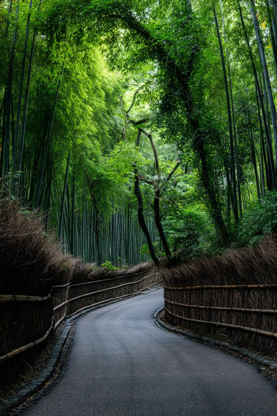 Serene Bamboo Canopy Driveway