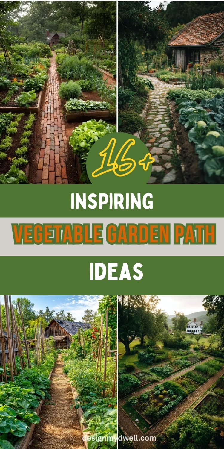 16+ Inspiring Vegetable Garden Path Ideas