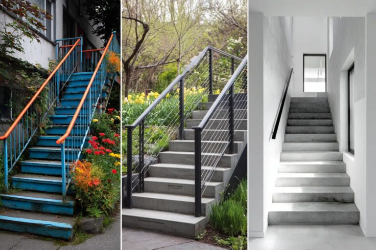 16+ Simple Handrail Ideas for Concrete Steps