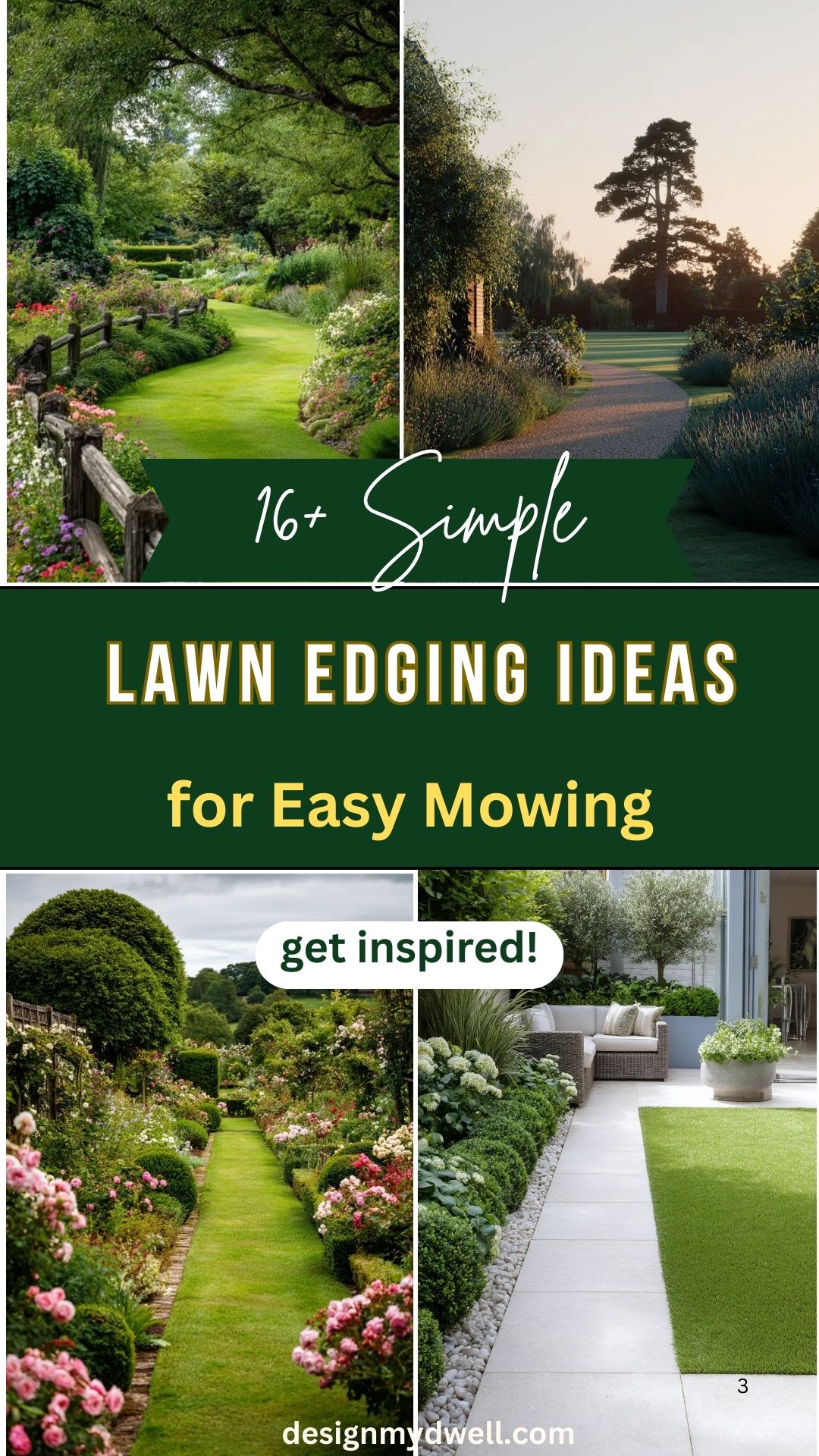 16+ Simple Lawn Edging Ideas for Easy Mowing
