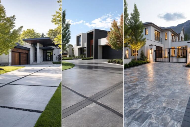 16+ Stylish Modern Concrete Driveway Ideas