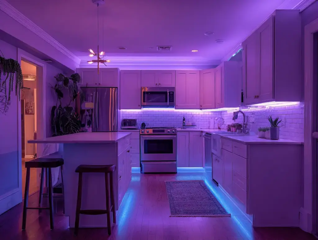Install LED Strip Lights Under the Cabinets for Improved Countertop Visibility