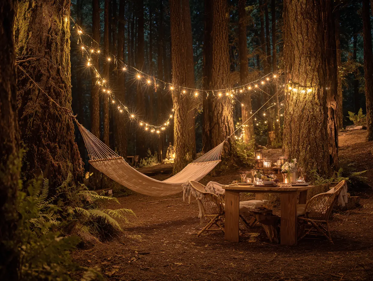 Install String Lights Above a Hammock for a Serene Ambience