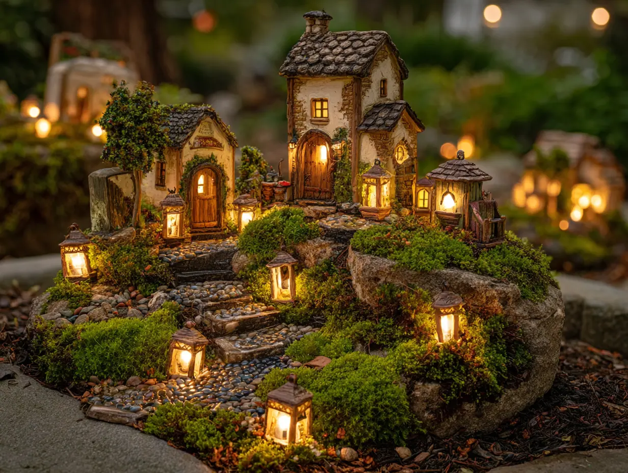 Install Tiny Lanterns Around Fairy Home and Along Pathways